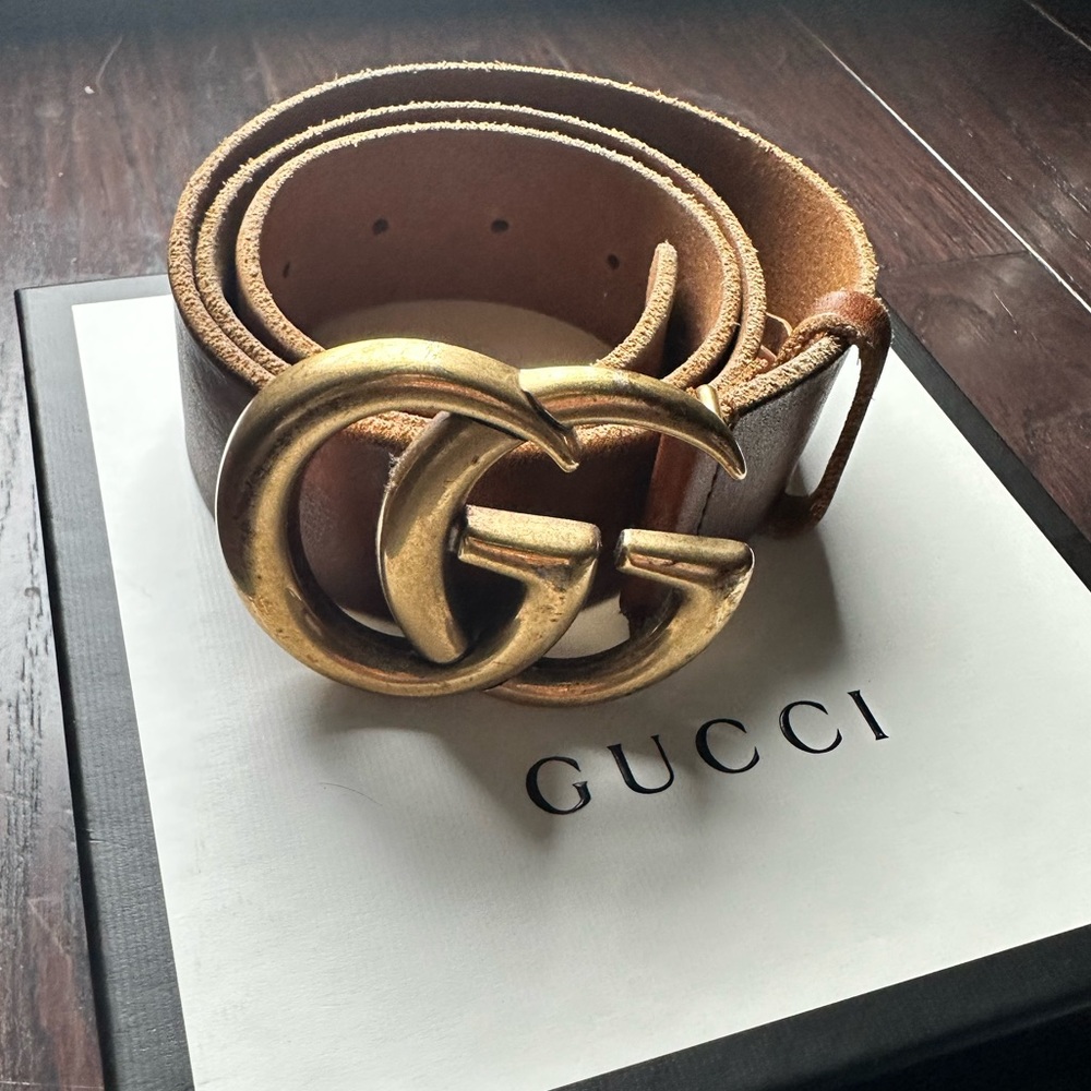 BROWN LEATHER GUCCI BELT